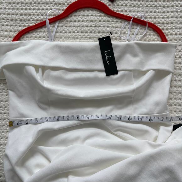 Lulus White Off Shoulder Midi Dress XL New - Picture 6 of 6